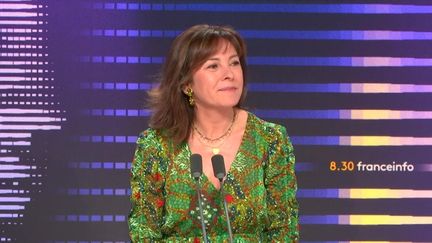 Carole Delga, présidente de la région Occitanie et de Régions de France, sur franceinfo, le 4 octobre 2024. (FRANCEINFO / RADIO FRANCE)