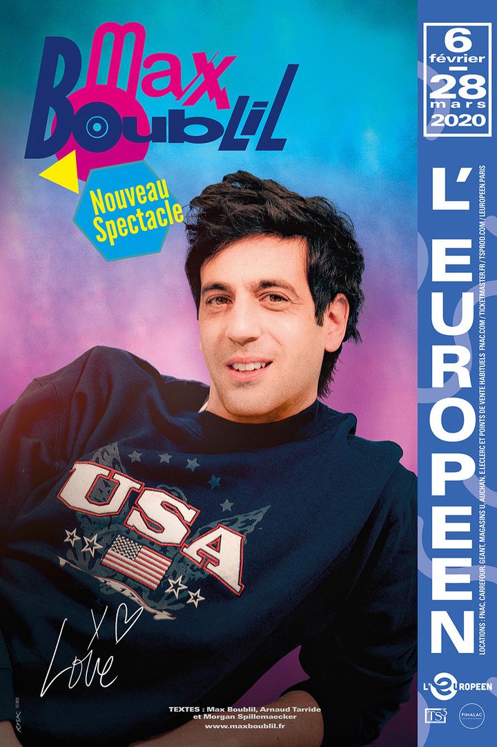 Affiche du "Nouveau spectacle" de Max Boublil (théatre L'Européen)