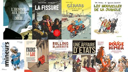 Des migrants, des enfants, des élus, une tribu africaine et Gérard Depardieu. (THOMAS AZUELOS, FUTUROPOLIS / CARLOS SPOTTORNO, GALLIMARD BD / MATHIEU SAPIN, DARGAUD / LISA MANDEL, CASTERMAN / TITWANE, LA MARTINIERE / AUREL, GLENAT / SARAH GLIDDEN,GLENAT / THIERRY MARTIN, SOLEIL / SIMON HUREAU, LA BOITE A BULLES)