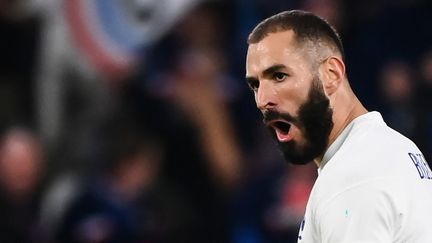 Karim Benzema, le 7 octobre 2021 à Turin (Italie). (FRANCK FIFE / AFP)