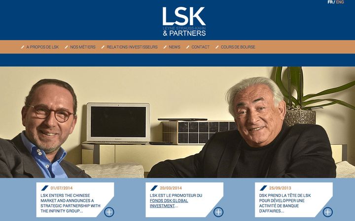 Capture d'écran du site&nbsp;Leyne Strauss-Kahn &amp; partners (DR)