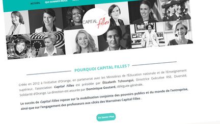 Capture d'écran de la page d'accueil du site de l'association Capital filles, le 16 décembre 2021. (CAPTURE D'ECRAN / FRANCEINFO)