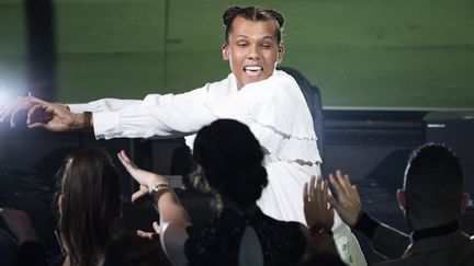 Stromae, lors des 37e Victoires de la Musique, le 11 février 2022.&nbsp; (BERTRAND GUAY / AFP)