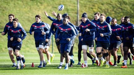 Dernier entraînement à Marcoussis avant le match contre l'Irlande. (CHRISTOPHE SIMON / AFP)