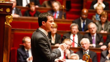 Le Premier ministre Manuel Valls le 13 janvier 2015 &agrave; l'Assembl&eacute;e nationale. (CITIZENSIDE / JALLAL SEDDIKI / AFP)