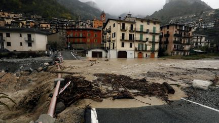 A ford crossing in Saint-Dalmas-de-Tende, in the Alpes-Maritimes, October 20, 2023. (JEAN FRANCOIS OTTONELLO / MAXPPP)