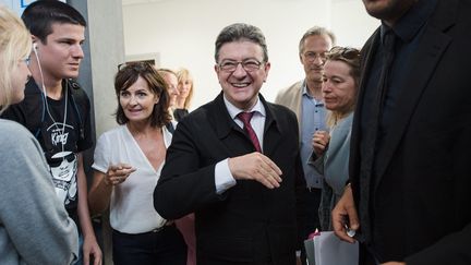 Jean-Luc Mélenchon à la sortie d'un débat télévisé à Marseille, le 7 juin 2017. (MAXPPP)