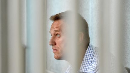 L'opposant politique russe Alexeï Navalny, le 24 jun 2019, lors d'une audition judiciaire à Moscou (Russie). (VASILY MAXIMOV / AFP)