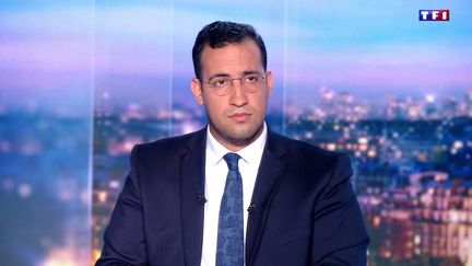 Alexandre Benalla sur le plateau du journal de 20 heures de TF1, le 27 juillet 2018. (TF1)