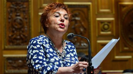 La sénatrice EELV Esther Benbassa, le 18 juillet 2019, au Sénat. (DANIEL PIER / NURPHOTO / AFP)