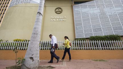 Photo de la façade de l'Assemblée nationale à Managua (Nicaragua) prise le 29 juillet 2016. (STR / AFP)