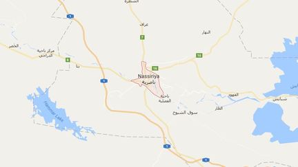 Le groupe Etat islamique a revendiqué le 14 septembre 2017 une double attaque qui a fait au moins 52 morts dans le sud de l'Irak. (GOOGLE MAPS)