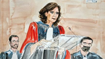 L'avocate générale Camille Hennetier au procès des attentats du 13-Novembre, à la cour d'assises spéciale de Paris, le 10 juin 2022.&nbsp; (ELISABETH DE POURQUERY / FRANCEINFO)