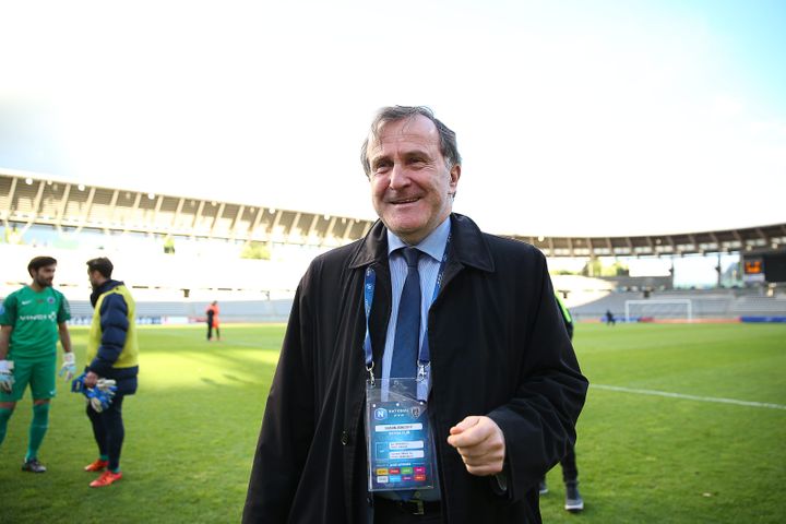 Pierre Ferracci, le président du Paris FC (Ligue 2), en 2017. (ANTHONY MASSARDI / MAXPPP)