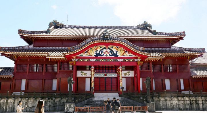 La façade du château ,de Shuri (XVe siècle) sur l'île d'Okinawa au Japon. (RYUZO SUZUKI / YOMIURI)