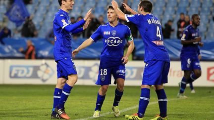 En janvier dernier, déjà en Coupe de la Ligue, Sébastien Squillaci et ses coéquipiers corses avaient dominé le Stade Rennais. (PASCAL POCHARD-CASABIANCA / AFP)