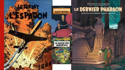 BLAKE ET MORTIMER, HIER ET AUJOURD'HUI (JACOBS, LOMBARD / JACOBS, BLAKE ET MORTIMER-MUSEE DES ARTS ET METIERS / TEUN BERSERIK & PETER VAN DONGEN, BLAKE ET MORTIMER)