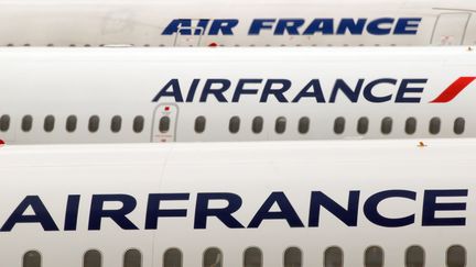 Des avions Air France sur le tarmac de l'a&eacute;roport Roissy-Charles-de-Gaulle, le 10 octobre 2013. (GABRIEL BOUYS / AFP)