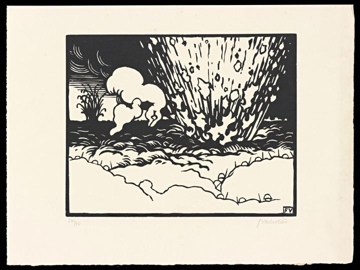 "La Tranchée" Félix Vallotton (1865-1925) - Gravure sur bois - Don du Dr. &amp; Mrs. Richard A. Simms
 
 (The Getty Research Institute, Los Angeles)