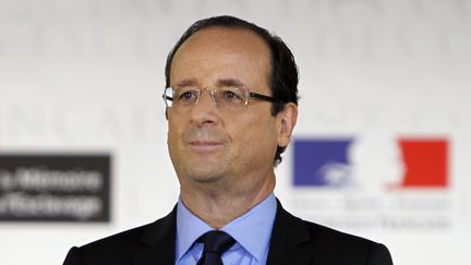 Le pr&eacute;sident Fran&ccedil;ois Hollande &agrave; la c&eacute;r&eacute;monie officielle de&nbsp;l'abolition de l'esclavage en France le 10 mai 2012. (FRANCOIS MORI / AFP)