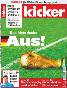 La une de "Kicker", le 28 juin 2018.&nbsp; (KICKER.COM)