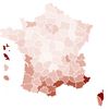 Carte de l'incidence par département en juillet 2021. (FRANCEINFO)