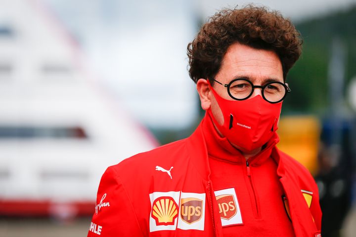 Mattia Binotto, le patron de l'écurie Ferrari, lors du Grand Prix de Belgique. (ANTONIN VINCENT / DPPI MEDIA)