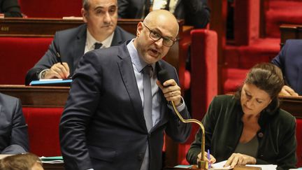 Le secrétaire d'État chargé des retraites Laurent Pietraszewski, lors des questions au gouvernement à l'Assemblée nationale, le 14 janvier 2020.&nbsp; (LUDOVIC MARIN / AFP)