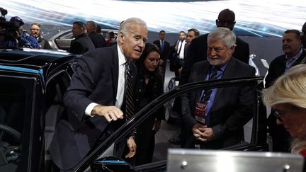 Joe Biden, le 10 janvier 2017 au salon Naias, à Detroit. (BILL PUGLIANO / GETTY IMAGES NORTH AMERICA)