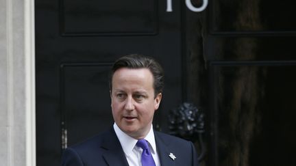 Le Premier ministre britannique, David Cameron, devant le 10, Downing Street &agrave; Londres (Royaume-Uni), le 28 mars 2012. (CHRIS HELGREN / REUTERS)