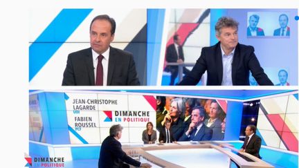 Jean-Christophe Lagarde et Fabien Roussel (CAPTURE D'ECRAN "DIMANCHE EN POLITIQUE" / FRANCE 3)