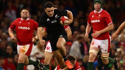 Will Jordan lors de la victoire de la Nouvelle-Zélande face au pays de Galles le samedi 30 octobre 2021, à Cardiff. (ADRIAN DENNIS / AFP)