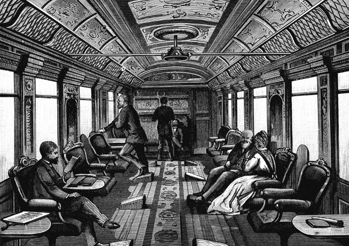 Gravure représentant un des luxueux salons de l'Orient Express (1885)
 (Ann Ronan Picture Library / Photo12)