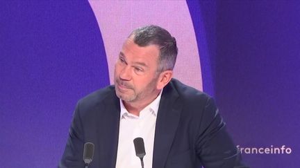 Thierry Cotillard, président du groupement Les Mousquetaires, le 9 janvier 2025 sur franceinfo. (FRANCEINFO / RADIO FRANCE)