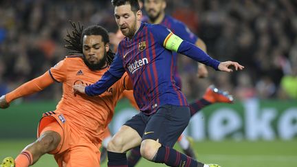 Le match retour de l'OL face à Barcelone en huitième de finale de la Ligue des Champions, le 13 mars 2019. (LLUIS GENE / AFP)