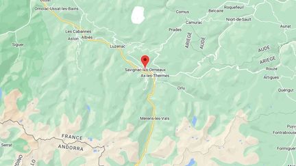 Une collision frontale entre deux véhicules a fait six morts à&nbsp;Savignac-les-Ormeaux (Ariège) (SNAZZY MAPS / RADIO FRANCE)