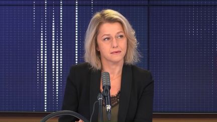 Barbara Pompili, ministre de la Transition écologique, était l'invitée du "8h30 franceinfo", jeudi 8 octobre 2020. (FRANCEINFO / RADIOFRANCE)