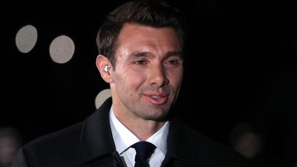 Vincent Clerc, commentateur pour France Télévisions lors du match France-Afrique du Sud à Marseille (Bouches-du-Rhône) le 12 novembre 2022 (MANUEL BLONDEAU / MAXPPP)