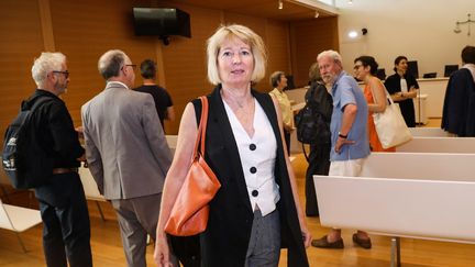 La petite-fille de René Gimpel, Claire Gimpel, le 25 juin 2019, lors de l'audience&nbsp;en référé au tribunal de grande instance de Paris. (JACQUES DEMARTHON / AFP)