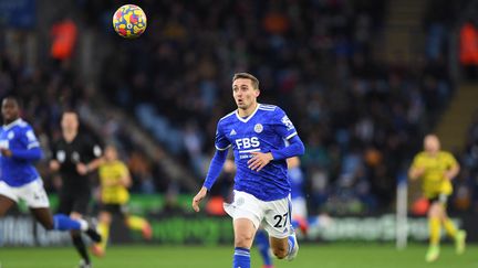 Timoty&nbsp;Castagne sous les couleurs de Leicester lors d'un match face à Watford, le 28 novembre 2021. (MI NEWS / NURPHOTO)