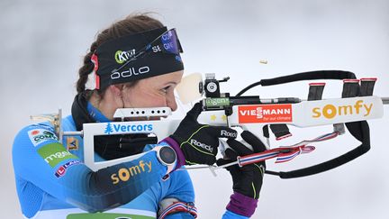 Anaïs Chevalier-Boucher lors de ce relais mixte simple à Oberhof, samedi. (HENDRIK SCHMIDT / DPA)