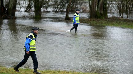 Les gendarmes ont cherché, samedi 6 janvier, un homme de 70 ans qui a disparu&nbsp;dans les intempéries qui ont frappé la Haute-Marne. (FRANCOIS NASCIMBENI / AFP)