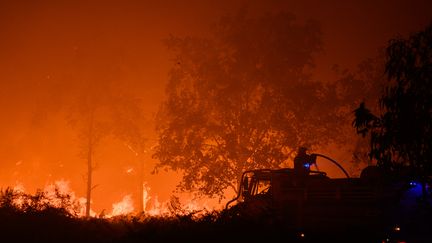 Un incendie près de Bordeaux (Gironde), le 12 septembre 2022. (PHILIPPE LOPEZ / AFP)