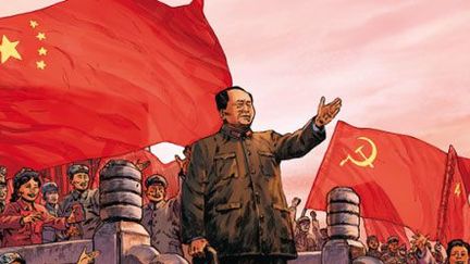 Image de la couverture d'une bande dessinée «Mao Zedong» (de Jean-David Morvan, Frédérique Voulyzé et Rafael Ortiz, avec les conseils historiques de Jean-Luc Domenach). (Glenat/Fayard)