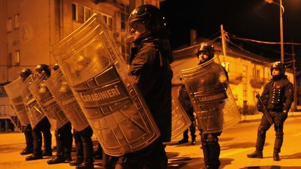 Des membres de la force europ&eacute;enne Eulex au Kosovo, en janvier 2012. (ARMEND NIMANI / AFP)