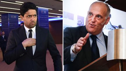 Nasser Al-Khelaïfi et Javier Tebas sont une nouvelle fois opposés.&nbsp; (AFP)