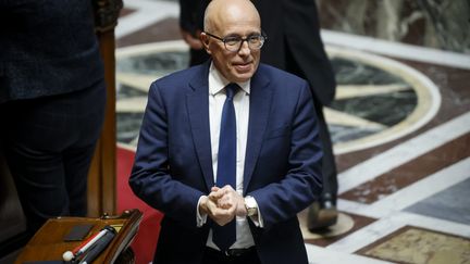 The president of the Republicans, Éric Ciotti, on December 19, 2023, at the National Assembly.  (THOMAS PADILLA / MAXPPP)