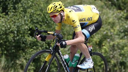 Le Britannique Chris Froome, pendant l'ascension du mont Ventoux, lors de la 15e &eacute;tape du Tour de France, le 14 juillet 2013. (YUZURU SUNADA / BELGA MAG)