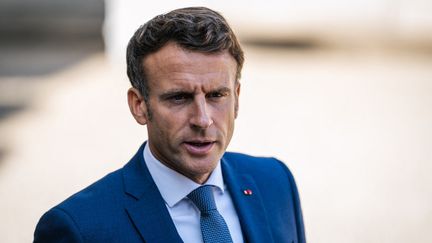 Le président de la République Emmanuel Macron, le 29 août 2022, à Paris.&nbsp; (XOSE BOUZAS / HANS LUCAS / AFP)