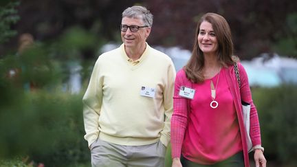 Bill et Melinda gates, le 11 juillet 2015, à Sun Valley, dans l'Idaho aux Etats-Unis. (SCOTT OLSON / GETTY IMAGES NORTH AMERICA / AFP)